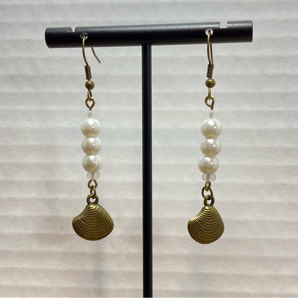 Hand Crafted Jewelry - Seashell & Beaded Earrings Handmade